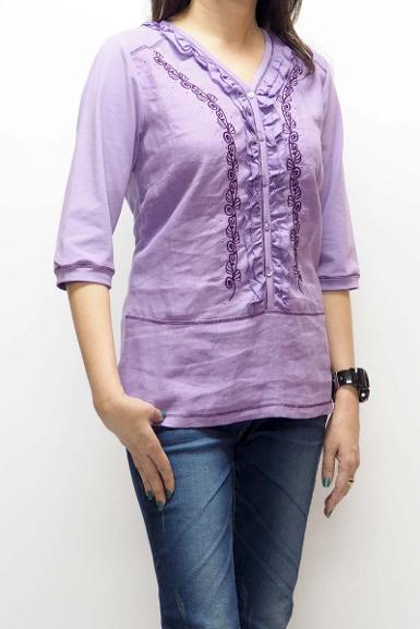 เสื้อลินินหลังผ้ายืด ดีไซน์สวย ( NO.40341)