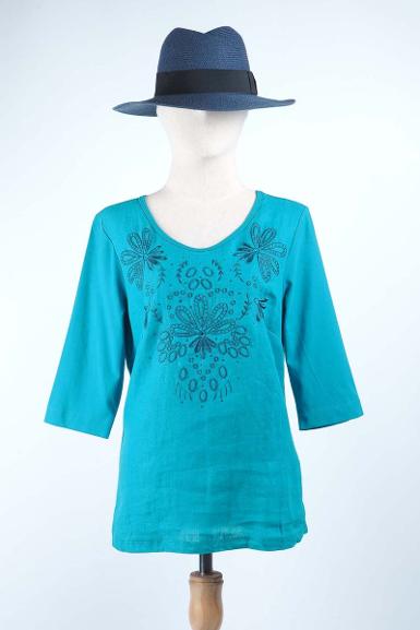 เสื้อลินินหลังต่อผ้ายืด NO.40694