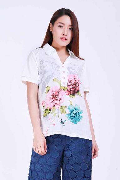 เสื้อลินินหลังต่อผ้ายืด NO.40577