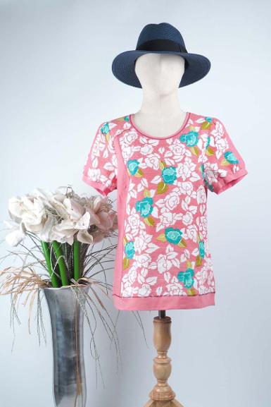 เสื้อลินินหลังต่อผ้ายืด NO.40537