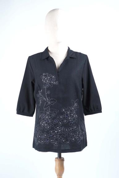 เสื้อลินินหลังผ้ายืด NO.40758