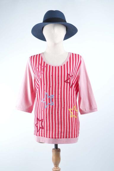 เสื้อลินินหลังต่อผ้ายืด NO.40670