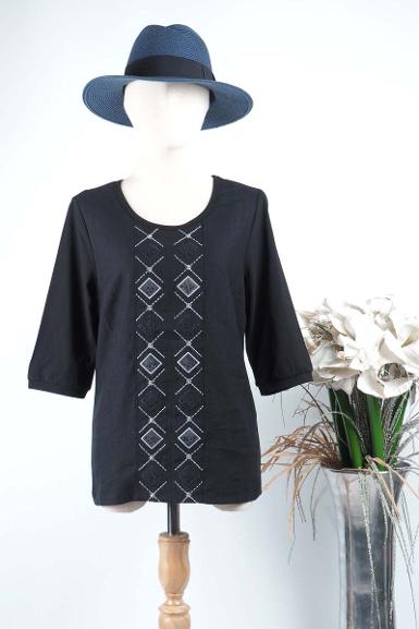 เสื้อลินินหลังต่อผ้ายืด NO.40751