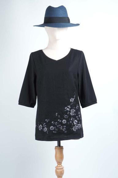 เสื้อลินินหลังต่อผ้ายืด NO.40757