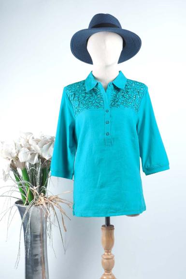 เสื้อลินินหลังต่อผ้ายืด NO.40691