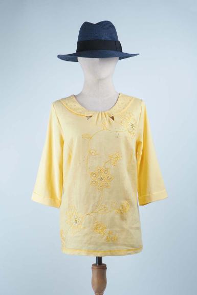 เสื้อลินินหลังต่อผ้ายืด NO.40692