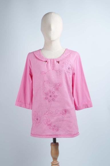 เสื้อลินินหลังต่อผ้ายืด NO.40692