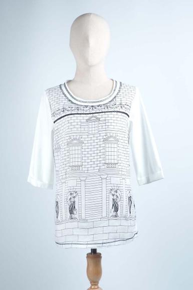 เสื้อลินินหลังต่อผ้ายืด NO.40740