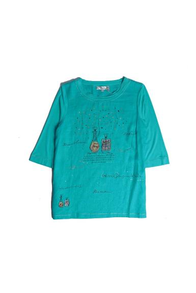 เสื้อลินินหลังต่อผ้ายืดพิมพ์ลาย (NO.40225)