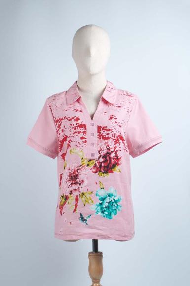 เสื้อลินินหลังต่อผ้ายืด NO.40577