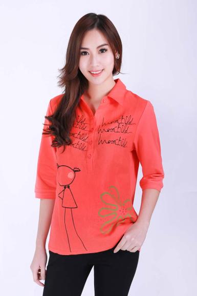 เสื้อลินินหลังต่อผ้ายืด NO.40687