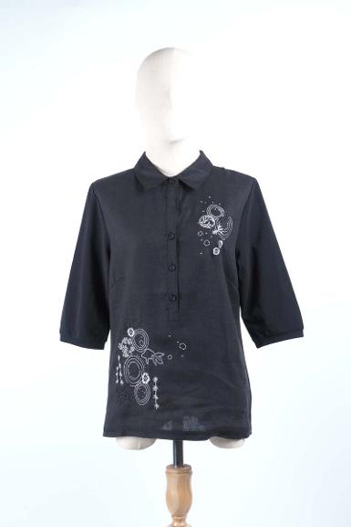 เสื้อลินินหลังผ้ายืด NO.40737